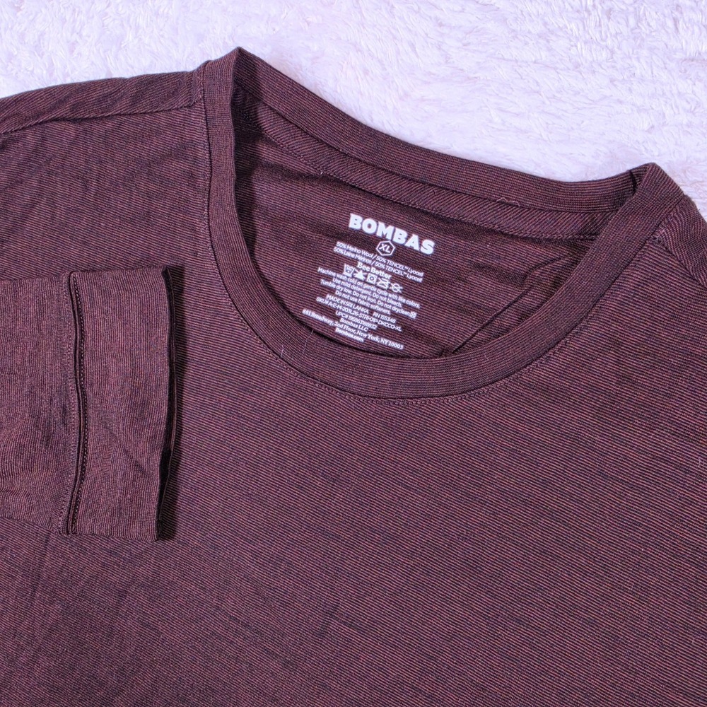 Bombas Merino Wool Crewneck Mens XL Dark Cocoa Wool Blend A-E-M-203L26-STRI-01P